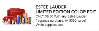 Estee Lauder Limited Edition Color Edit, Only 59.50 with any Estee Lauder fragrance purchase, (a $350 value) While Supples Last