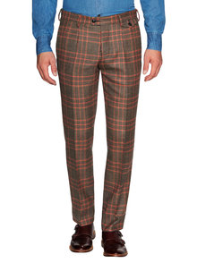 Classic Wool Checkered Slim Trousers